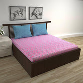 Cotton Double Bedsheet With 2 Pillow Covers - 87 X 100 Inches, Pink | Smooth & Comfortable For Daily Use - All Weather Coziness & Bedroom Style