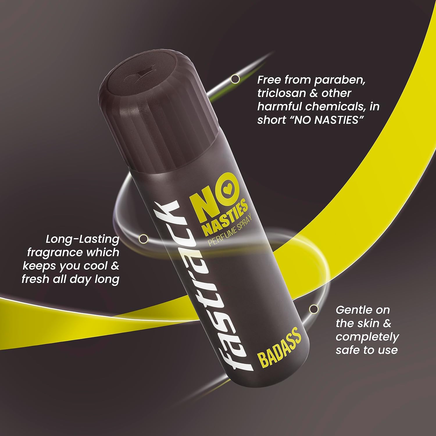 Fastrack No Nasties Badass Deodorant Perfume Spray 135ml 4.5 Fl.oz. Unisex Fragrance Fastrack No Nasties Badass Deodorant Perfume Spray 135ml 4.5 Fl.oz. Unisex Fragrance