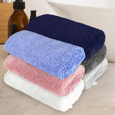 Heelium Bamboo Face Towel 1 Kg | Ultra Absorbent & Odour-Free 3x Softer Than Cotton Towels | Pack Of 6 -Grey, Iris, White, Light Grey, Peach & Blue