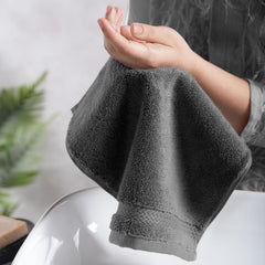 Mytrident Finesse 100% Cotton Face Towels 1200 Gsm (Charcoal) -6 Piece