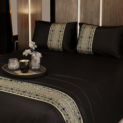 Super King Bedsheet With 2 Pillow Covers - 108 X 108 Inches, Black | Hypoallergenic, Breathable, Gentle On Skin & Hair, Fade & Wrinkle Resistant, Wedding Gift For Couples