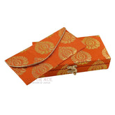 Printed Decorative Shagun Cash Money Box With Envelop Wedding Gift Jewellery Wrap Assorted Pack Of 2 Multicolored Gaddi Box, Material - Wood, Colour - Orange