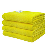 Softspun Microfiber Cloth Towel 350 Gsm | Multi-Purpose Super Soft Absorbent Cleaning Towels For Home, Kitchen, Car, Cleans - 4 Peice (Yellow)