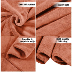 Midastra Weft Microfiber Bath Towel 500 Gsm | Extra Soft, Lint-Free, Quick-Dry & Highly Absorbent Towel (Brown)