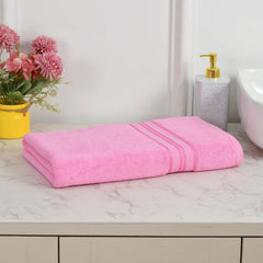 Cotton Bolls Textiles 100% Cotton Bath Towel 600 Gsm | Super Soft & Absorbent Quick-Dry Bath Towel Textured & Durable Cotton Towel (Baby Pink)
