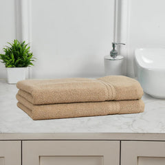 Fresh From Loom Luxury Fur Collection Hand Towel 500 Gsm Napkins Cotton High Absorbency Double Stitched Size (Beige) - Set Of 2