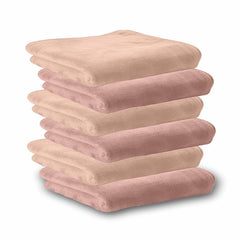 Housse Microfiber Hand Towel 1200 Gsm | Premium Quality Towels Ultra Absorbent & Anti-Bacterial For Gym (Peachy Pearl & Dusky Orchid) - Pack Of 6