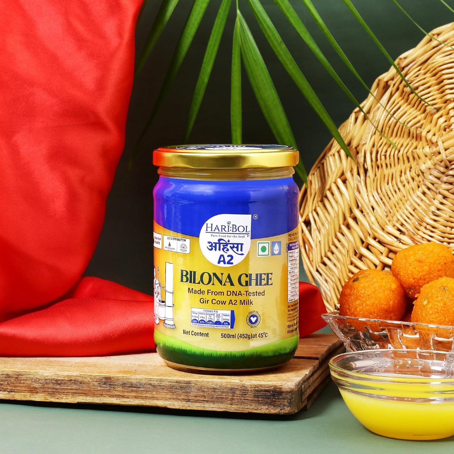 Organic Natural Ahinsha A2 Desi Gir Cow Ghee By Hari:Bol | Pure Healthy Cow Ghee Perfect For Cooking & Frying | (500ml) 16.9 Ounce | Jar Pack Organic Natural Ahinsha A2 Desi Gir Cow Ghee By Hari:Bol | Pure Healthy Cow Ghee Perfect For Cooking & Frying | (500ml) 16.9 Ounce | Jar Pack