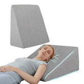 Wedge Cushion, Orthopedic Wedge Pillow For Bed, Neck Pain, Acid Reflux, Grey - 20 X 19.5 X 10 Inch | For Snoring, Gerd, Leg Elevation & Pregnancy | High-Resilience Memory Foam Pillow