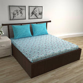 Cotton Double Bedsheet With 2 Pillow Covers - 87 X 100 Inches, Light Blue | Smooth & Comfortable For Daily Use - All Weather Coziness & Bedroom Style
