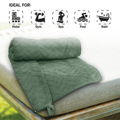 Housse Microfiber Nova Coral Fleece Bath Towel 450 Gsm | Ultra Soft Super Absorbent Towels For Gym, Yoga & Beach (Green) - Pack Of 1