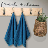 Sassoon Melrose 100% Cotton Hand Towel 400 Gsm | Highly Absorbent, Soft Material Perfect For Daily Use (Teal) -2 Piece