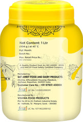 100% Pure Desi Cow Ghee By Sat Amrit | Vedic Bilona Hand Churned Natural & Healthy Indian Cow Ghee (1 Litr) 33.8 Ounce | Jar Pack