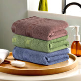 Kuber Industries Cotton Hand/Face Towels 600 Gsm | Easily Washable Workout Gym Napkins For Men (Dark Blue, Green & Brown) - Pack Of 3