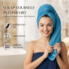 House Of Terry 100% Cotton Bath Towel 450 Gsm | Quick Dry, Fade-Resistant, Soft, Lightweight & Absorbent For Men & Women Large Size Towel (Blue)