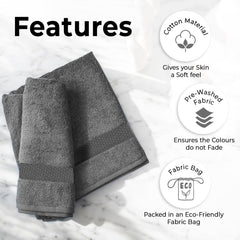 Avni Home Cotton Bath Towels 500 Gsm | Towels For Bath Large Size Extra Soft & Absorbent Bath Towel For Men & Women (Grey)