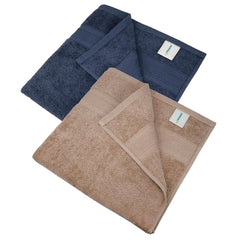 Mytrident Soft Comfort Air Rich 100% Cotton Bath Towel 1000 Gsm | Highly Absorbent Towels For Men & Women Bath Towel (Acorn & Navy) - 2 Pcs