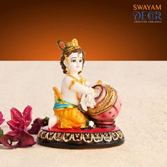 Marble Bal Gopal Murti | Lord Krishna Idol, Kanha Ji, Polyresin Marble, Statue, Traditional Style, Easy Maintenance, Baby Krishna, Perfect Home Decor, Krishna Idol Of 1