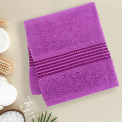 Micro Cotton Remy Basel Luxury Terry Cotton Bath Towel 550 Gsm | Super Comfortable 100% Long Staple Cotton Bath Towel (Voilet)