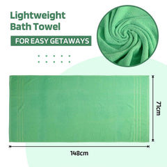 Kuber Industries Bath Towel 450 Gsm | Towel For Bath, Gym, Travel & Beach | Plain Lining (Green)