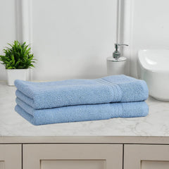 Fresh From Loom Luxury Fur Collection Hand Towel 500 Gsm Napkins Cotton High Absorbency Double Stitched Size (Aqua) - Set Of 2