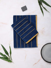 Comfigifts 100% Cotton 2 Bath & 2 Hand Towels 1400 Gsm | Soft, Absorbent, Lightweight Towels With Computerized Embroidery (Estate Blue/Fire)