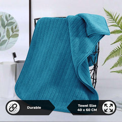 Story@Home Microfiber Hand Towel 400gsm | Gym Workout Super Soft, Absorbent, Lightweight, Ultra Quick-Drying, Soft & Durable Travel Use (Pink & Blue) - Pack Of 4