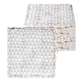 Soft & Comfortable Cotton Chair Cushion Pillow For Sitting, Triangular Print - Grey | Pillow For Office Work & Posture Support | Sitting Cushion & Back Rest For Chair | Pain Relief - Pack Of 3