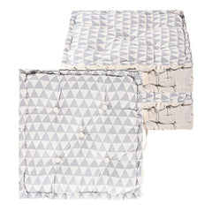 Soft & Comfortable Cotton Chair Cushion Pillow For Sitting, Triangular Print - Grey | Pillow For Office Work & Posture Support | Sitting Cushion & Back Rest For Chair | Pain Relief - Pack Of 3