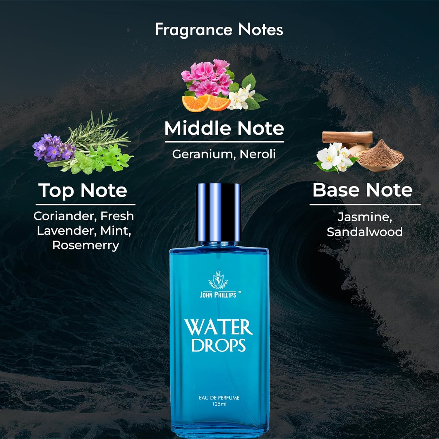 John Phillips Water Drops 125ml 4.2 Fl.oz. & Aftershave 50ml 1.6 Fl.oz. Eau De Perfume Pack Of 2 For Men John Phillips Water Drops 125ml 4.2 Fl.oz. & Aftershave 50ml 1.6 Fl.oz. Eau De Perfume Pack Of 2 For Men