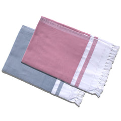 Pure Cotton Turkish Bath Towel 700 Gsm | Extra Soft Plush Light Weight Quick Dry Travel Thin Towels (Oval & Elephant Grey) - Pack Of 2