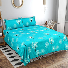 Kingston Collection 1 King Size Bedsheet With 2 Pillow Covers | 108 X 108 Inches, Aqua & Black - Designed For A Comfortable & Luxurious | Soft Sheets, Breathable & Shrinkage