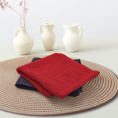 Sassoon Anatolia 2 Piece Cotton Face Towel 500 Gsm (Red & Denim)