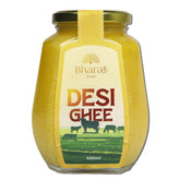 Pure Cow Desi Ghee By Bharat Foods | Good Source Of Vitamin A & Healthy Desi Ghee Perfect For Snacking | (500ml) 16.9 Ounce | Jar Pack