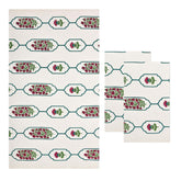 Mafatlal Madhuban Premium Waffle Cotton 1 Bath & 2 Hand Towel 700 Gsm | Hand Printed Quick Dry, Soft & Absorbent Towel (Antique White) - 3 Pcs