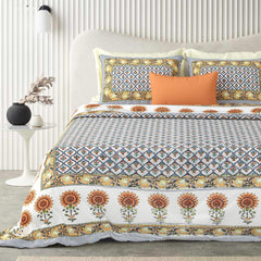Printed Cotton Double Bedsheet For King Size With 2 Pillow Covers (90 X 108 Inches) Multicolor | 200 Thread Count - Pure Cotton Natural Fabric & Skin-Safe