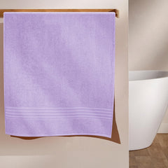 Boutiquo 100% Cotton Bath Towel 500 Gsm | Compact Quick Dry Lightweight Soft & Highly Absorbent Large Size Bath Towel - Purple