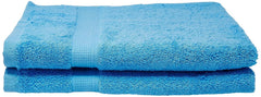 Bombay Dyeing Plain Santino 500 Gsm Cotton Hand Towel Set - Sky Blue (2 Piece)