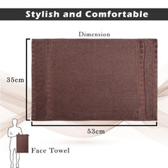 Heart Home Cotton Hand & Face Towels 400 Gsm | For Men & Women Easily Washable Workout Gym Towel - Golden & Brown (Pack Of 2)