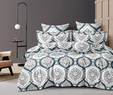 1 King Size Elastic Fitted Bedsheet With 2 Pillow Cover + Comforter - 72 X 78 Inches, Grey | Suitable For All-Season Use | Soft To Touch, Light Weight