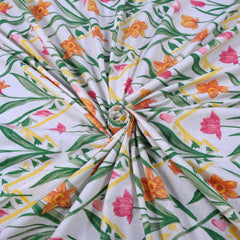 Double Bedsheet For King Size With 2 Pillow Covers - 108 X 108 Inches, Green & Yellow | Beautiful Print For Luxury Bedsheets