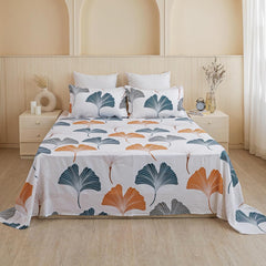 Soft Bedsheets For Queen Size With Two Pillow Cover - 90 X 100 Inches, White & Mustard | Lightweight, Soft, Skin Friendly - Durable Bedsheets For Everyday Comfort
