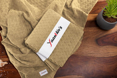 Yaanthiv'S Unisex Bath Towel Waffle Light Weight Quick Dry Towel For Bath, Travel, Gym, Beach, Pool, & Yoga 500 Gsm (Beige)