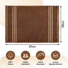 Kuber Industries Soft Cotton Face Towels 300 Gsm | For Men & Women | Easily Washable Pocket Towels & Workout Gym - Dark Brown (Pack Of 12)