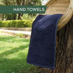 Heelium Bamboo Hand Towel 600 Gsm | Ultra Absorbent & Anti-Bacterial 3x Softer Than Cotton Towels | Pack Of 2 - Blue