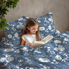 100% Pure Cotton Bedsheet For Double Bed With 2 Pillow Covers - 88 X 90 Inches, Indigo Blue | Soft & Breathable Fabric | Comfortable For Daily Use