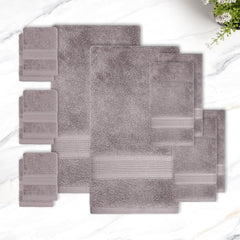 Trident Soft Comfort Air Rich Bath Towels 500 Gsm | 100% Cotton Towel, Super Soft, Highly Absorbent 12 Pieces - Charcoal