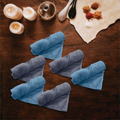 Housse Microfiber Hand Towel 1200 Gsm | Premium Quality Towels Ultra Absorbent & Anti-Bacterial For Gym (Steel Grey & Indian Teal) - Pack Of 6