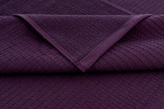 Casa Copenhagen Egyptian Cotton Waffle 1 Pcs Large Bath Towel 500 Gsm (Dark Purple)