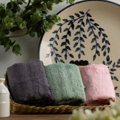 Mush 100% Bamboo Face Towel 500 Gsm | Ultra Soft, Absorbent, & Quick Dry Towels For Facewash, Gym, Travel | Suitable For Sensitive/Acne Prone Skin (Green, Pink & Grey)